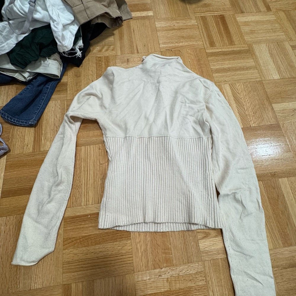 Cream Long Sleeve Turtleneck Sweater Zara Medium